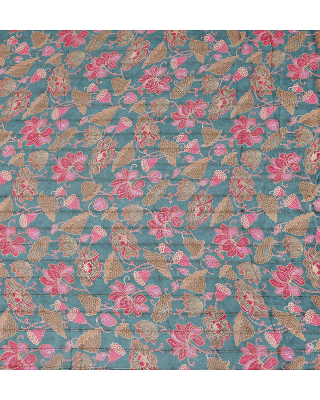 Teal Blue Synthetic Chiffon Fabric 110cm