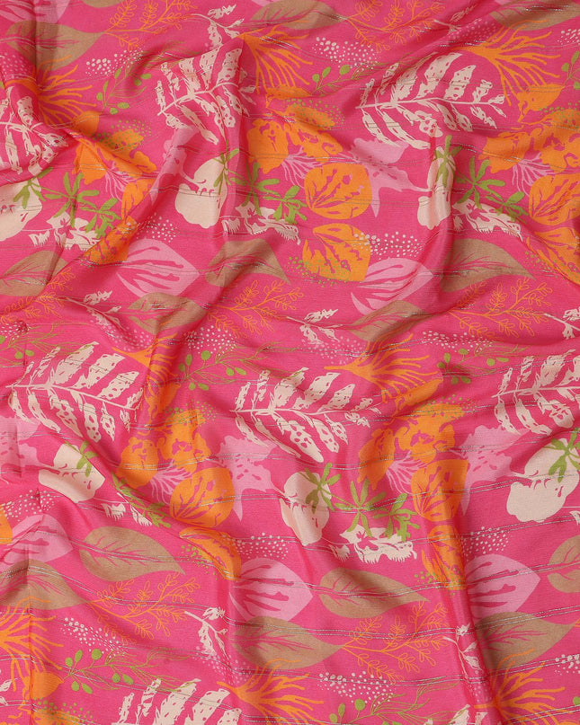 Fuchsia Pink Synthetic Chiffon Fabric 110cm
