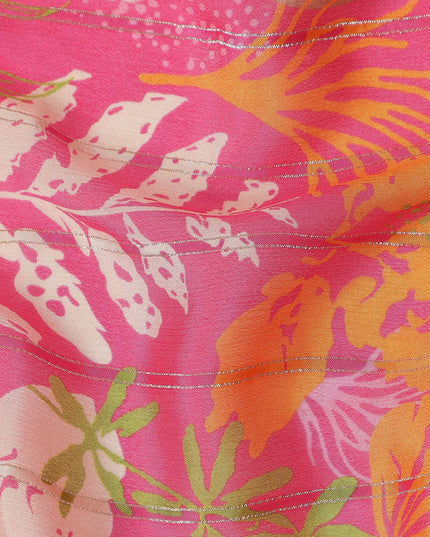 Fuchsia Pink Synthetic Chiffon Fabric 110cm