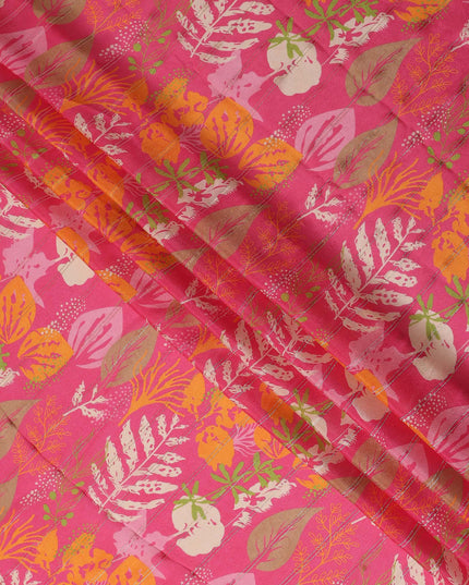 Fuchsia Pink Synthetic Chiffon Fabric 110cm