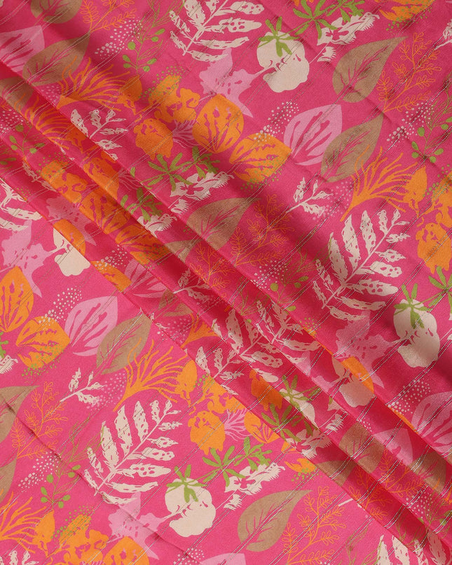 Fuchsia Pink Synthetic Chiffon Fabric 110cm