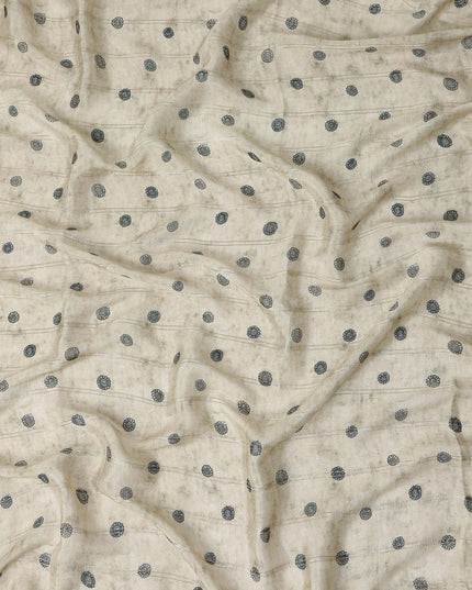 Ivory Beige Synthetic Chiffon Fabric 110cm