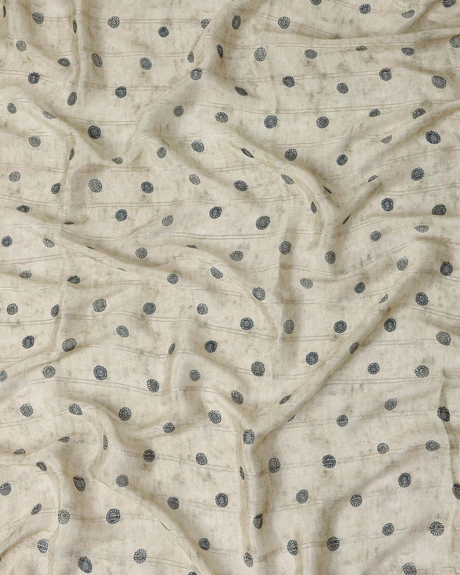 Ivory Beige Synthetic Chiffon Fabric 110cm