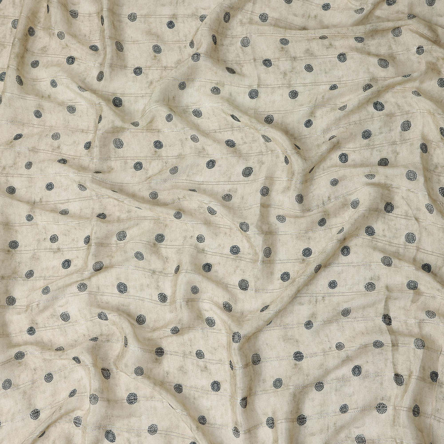 Ivory Beige Synthetic Chiffon Fabric 110cm