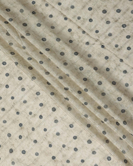 Ivory Beige Synthetic Chiffon Fabric 110cm