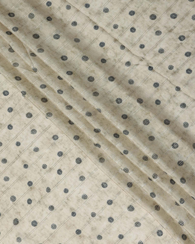 Ivory Beige Synthetic Chiffon Fabric 110cm