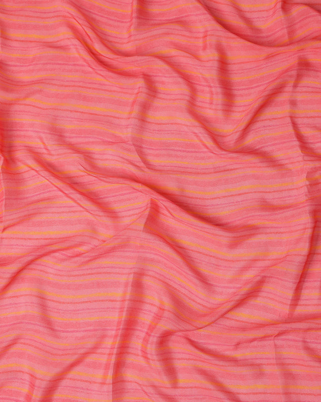 Coral Pink Synthetic Chiffon Fabric 110cm