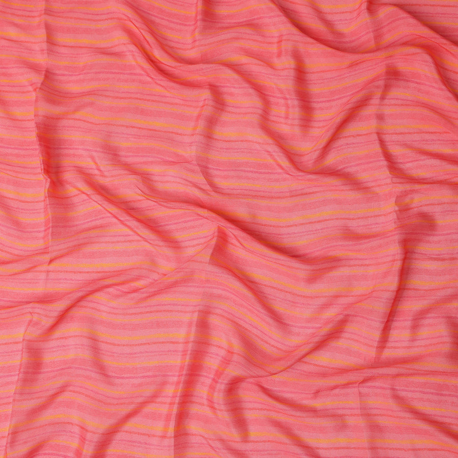 Coral Pink Synthetic Chiffon Fabric 110cm