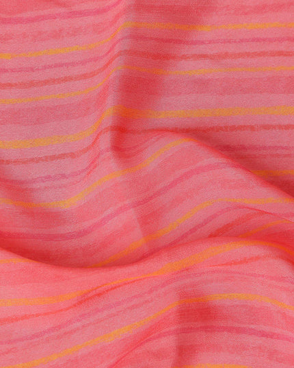 Coral Pink Synthetic Chiffon Fabric 110cm