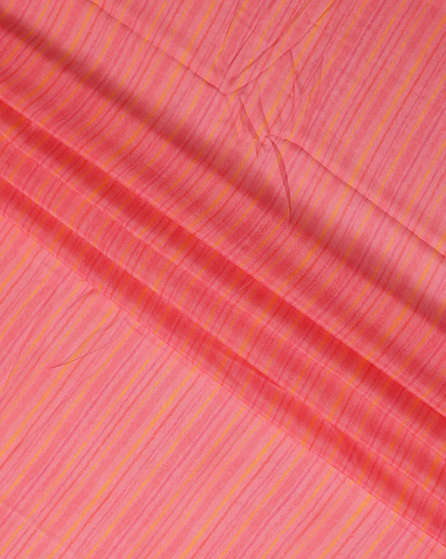 Coral Pink Synthetic Chiffon Fabric 110cm