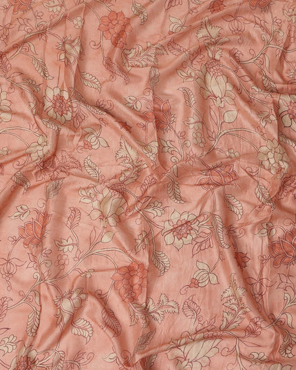 Peach Coral Synthetic Chiffon Fabric 110cm
