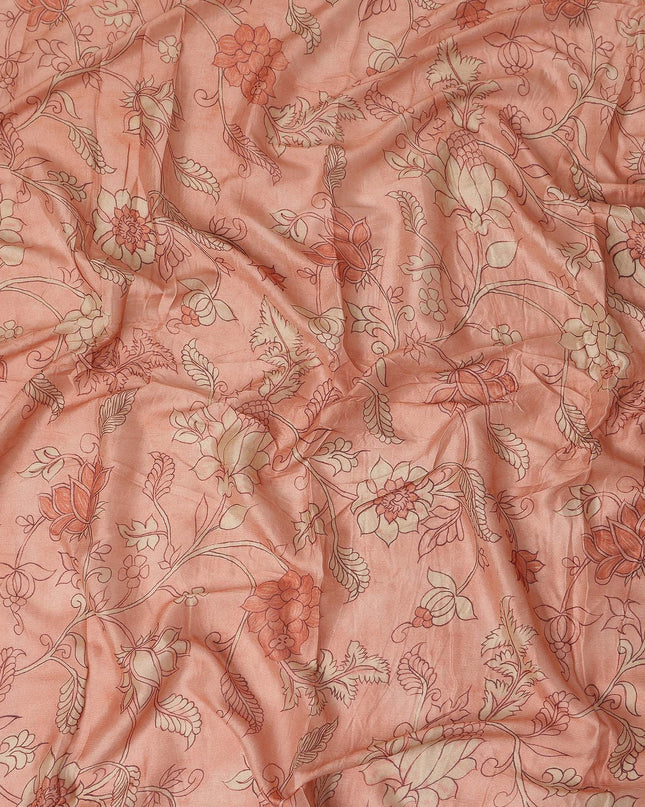 Peach Coral Synthetic Chiffon Fabric 110cm