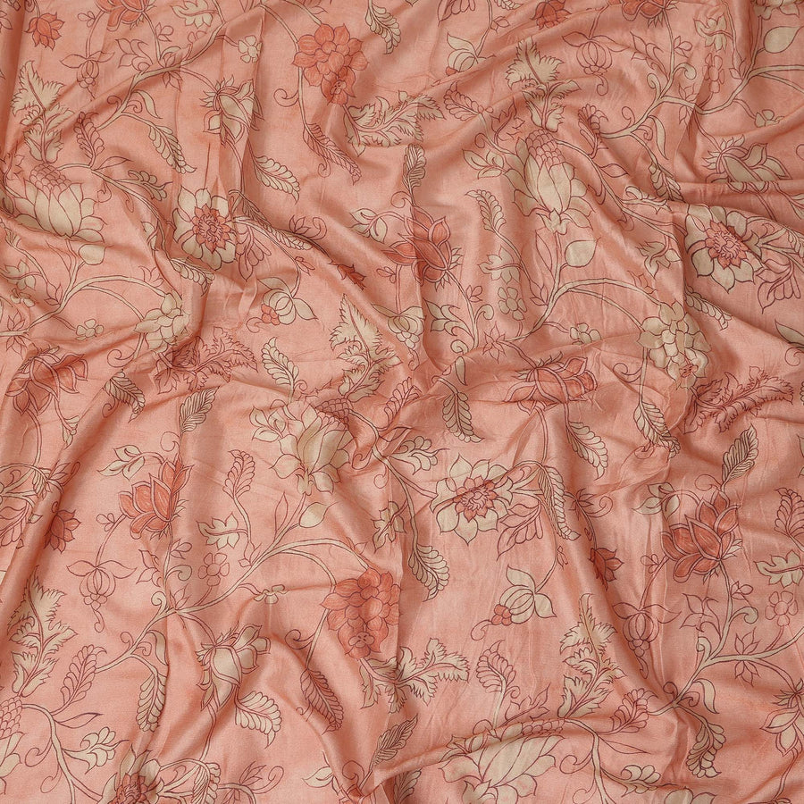 Peach Coral Synthetic Chiffon Fabric 110cm