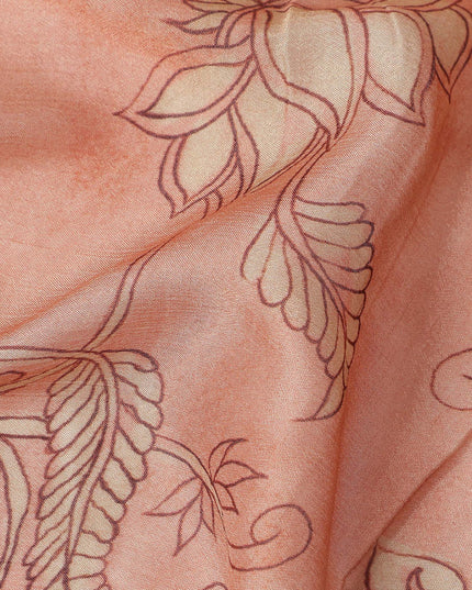 Peach Coral Synthetic Chiffon Fabric 110cm