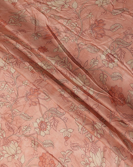 Peach Coral Synthetic Chiffon Fabric 110cm