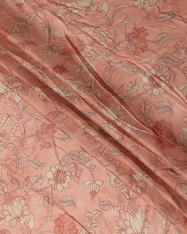 Peach Coral Synthetic Chiffon Fabric 110cm