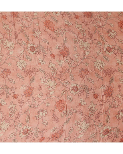 Peach Coral Synthetic Chiffon Fabric 110cm