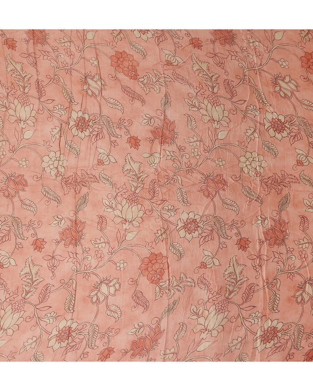 Peach Coral Synthetic Chiffon Fabric 110cm