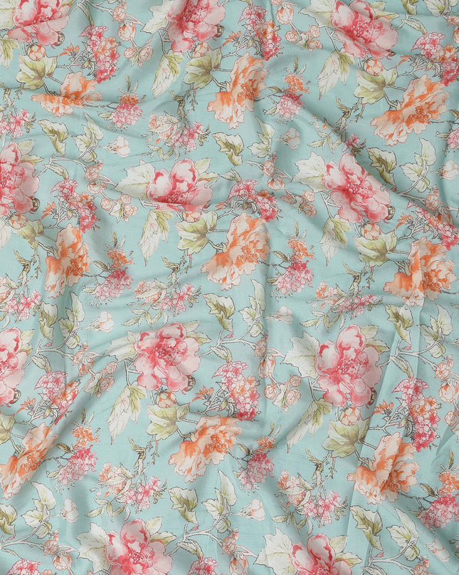 Duck Egg Blue Synthetic Chiffon Fabric 110cm