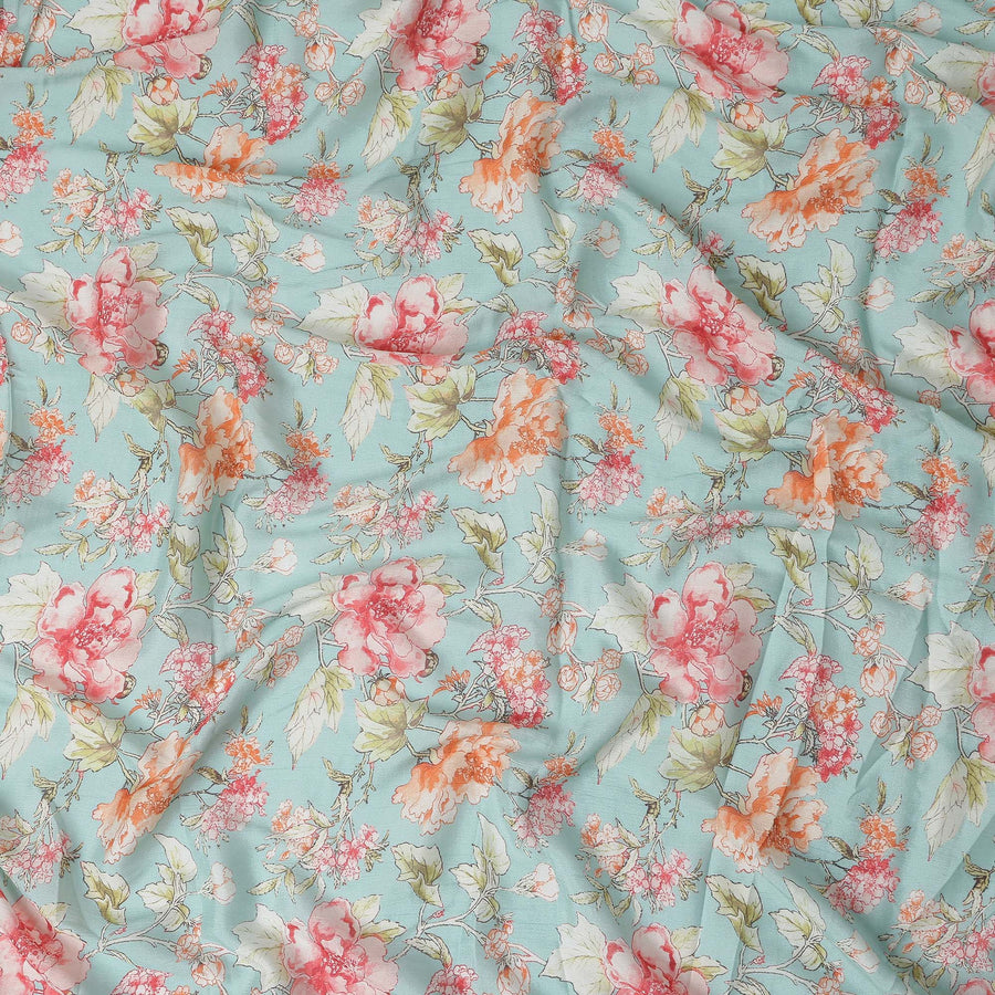 Duck Egg Blue Synthetic Chiffon Fabric 110cm
