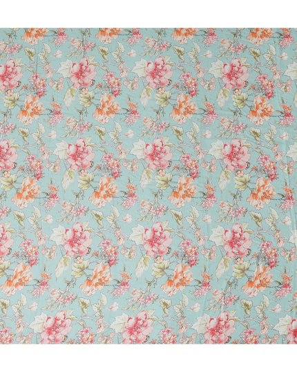 Duck Egg Blue Synthetic Chiffon Fabric 110cm