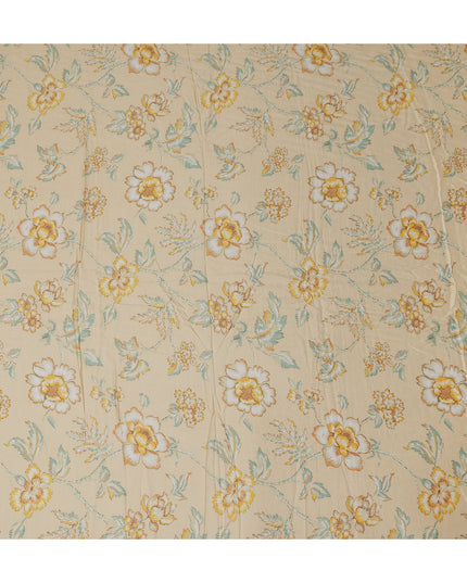 Buttercream Beige Synthetic Chiffon Fabric 110cm