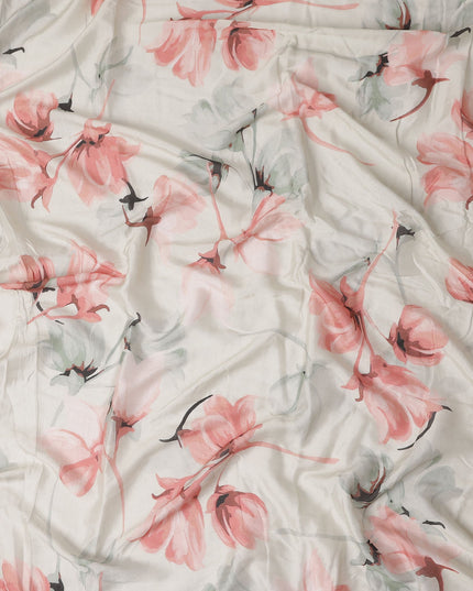Ivory White Synthetic Chiffon Fabric 110cm