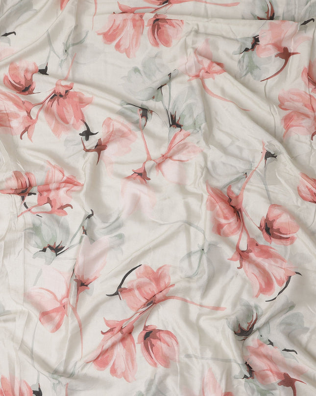 Ivory White Synthetic Chiffon Fabric 110cm