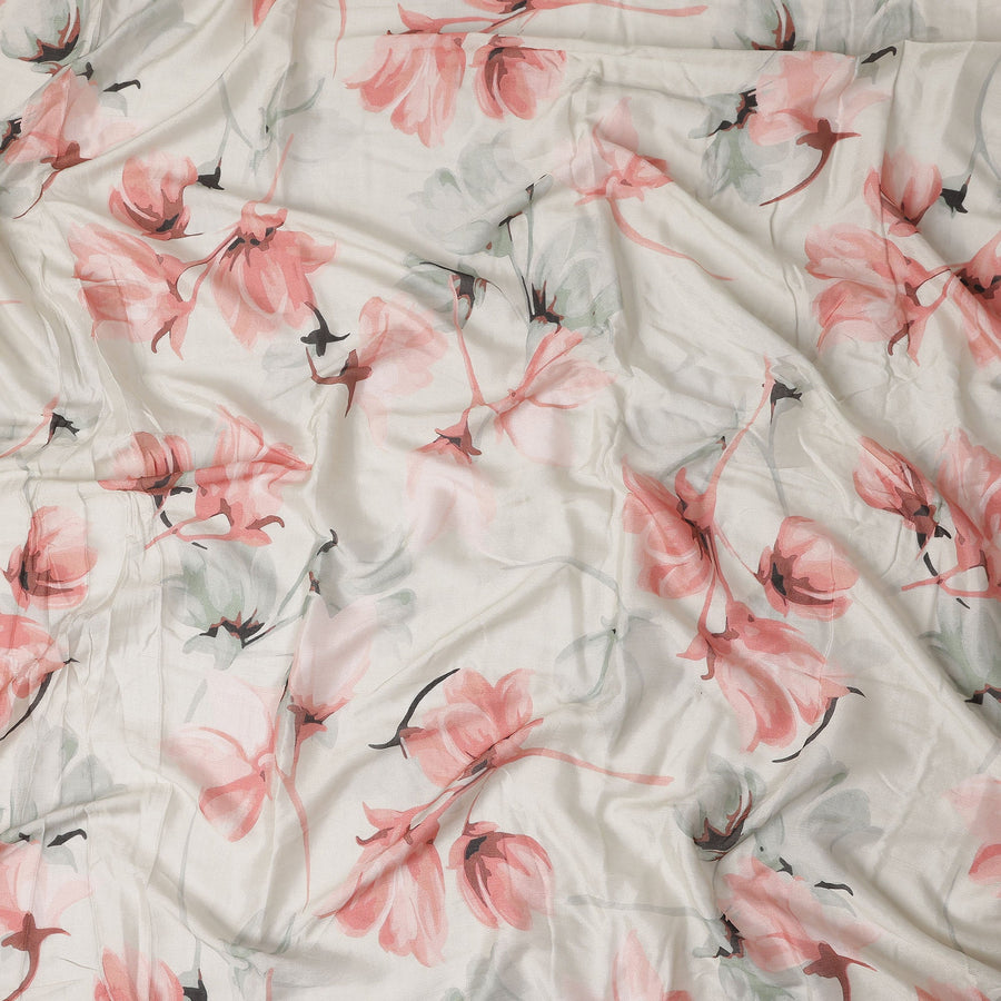 Ivory White Synthetic Chiffon Fabric 110cm