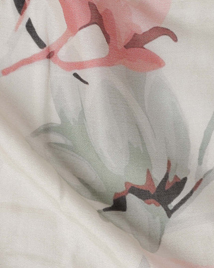 Ivory White Synthetic Chiffon Fabric 110cm