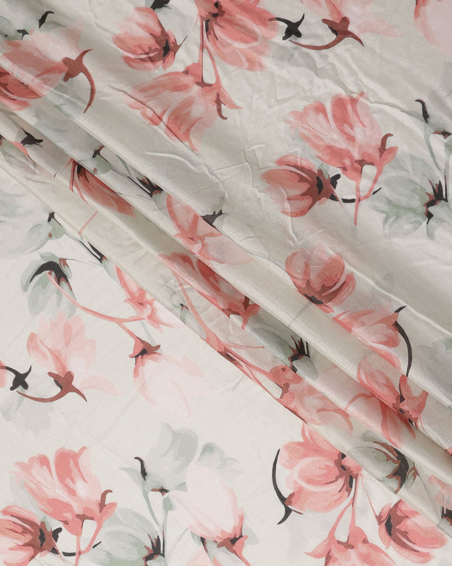 Ivory White Synthetic Chiffon Fabric 110cm