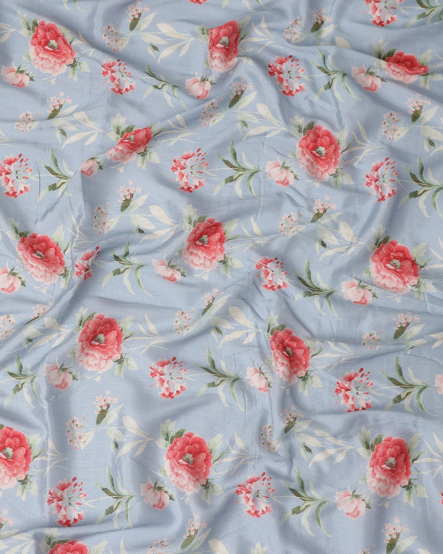 Sky Blue Synthetic Chiffon Fabric 110cm
