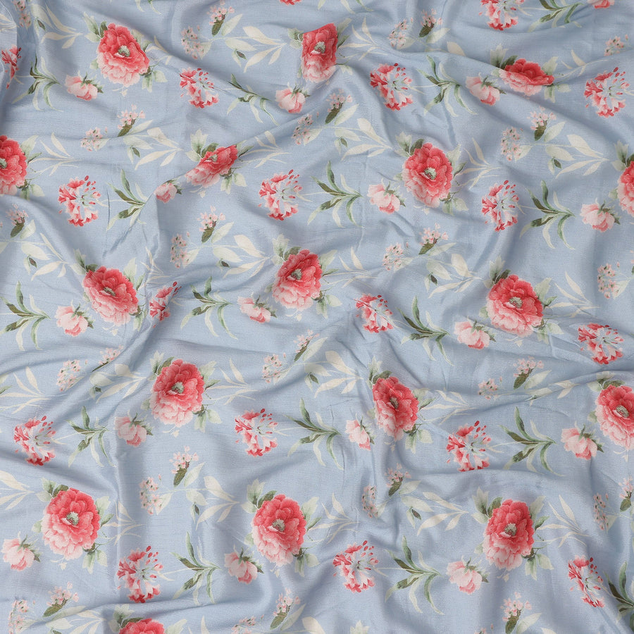 Sky Blue Synthetic Chiffon Fabric 110cm