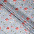 Sky Blue Synthetic Chiffon Fabric 110cm
