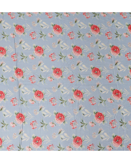 Sky Blue Synthetic Chiffon Fabric 110cm