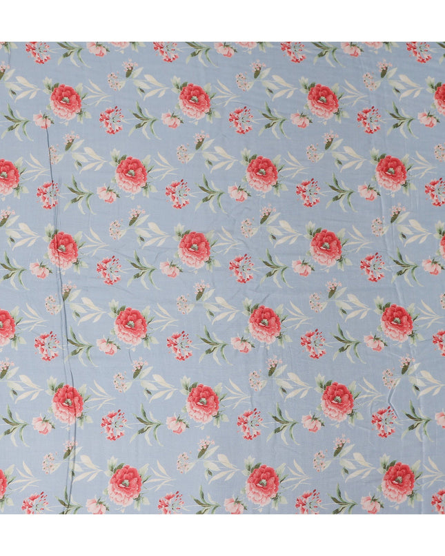 Sky Blue Synthetic Chiffon Fabric 110cm