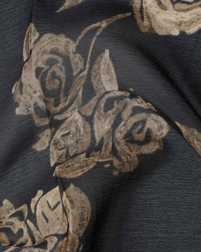 Charcoal Grey Synthetic Chiffon Fabric 110cm