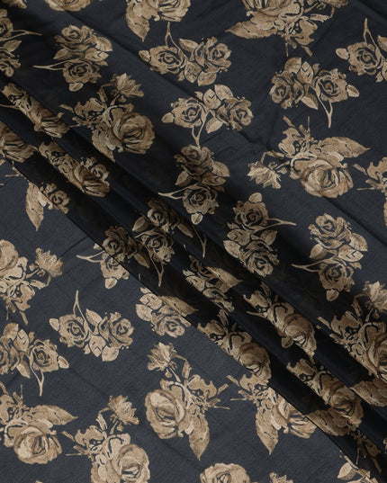 Charcoal Grey Synthetic Chiffon Fabric 110cm
