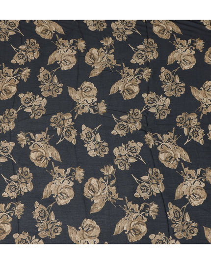 Charcoal Grey Synthetic Chiffon Fabric 110cm