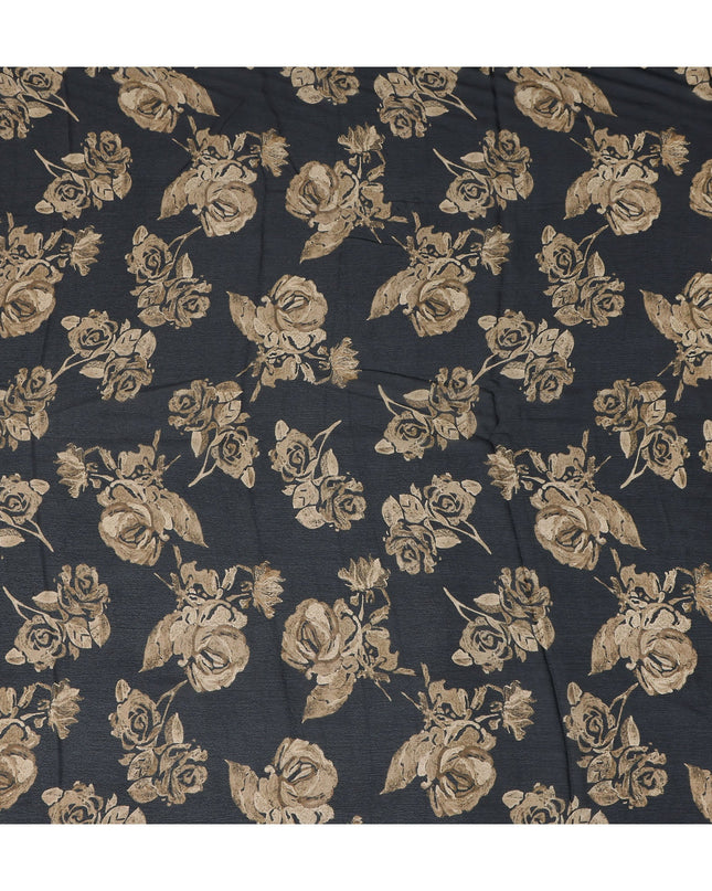 Charcoal Grey Synthetic Chiffon Fabric 110cm