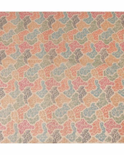 Multicolor Floral Patchwork Embroidered Voile 110cm