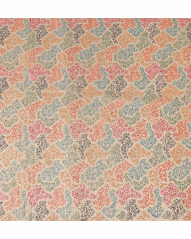 Multicolor Floral Patchwork Embroidered Voile 110cm