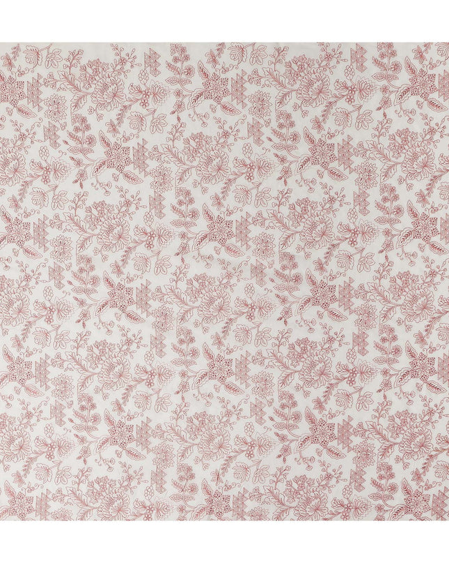 Rust Cream Digital Print Lawn Fabric 110cm