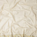 Ivory Self Floral Scallop Border Voile 140cm India