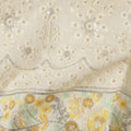 Ivory Self Floral Scallop Border Voile 140cm India