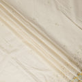 Ivory Self Floral Scallop Border Voile 140cm India