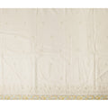 Ivory Self Floral Scallop Border Voile 140cm India