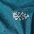 Teal Peacock Blue Floral Embroidered Voile 110cm