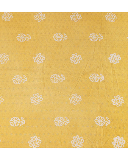 Sunshine Yellow Embroidered Cotton Voile Fabric 110cm