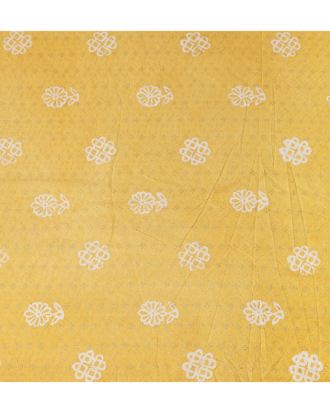 Sunshine Yellow Embroidered Cotton Voile Fabric 110cm